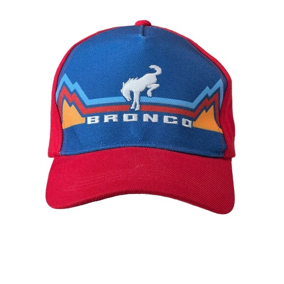 Ford Bronco Red/Blue Retro Baseball Hat  Adjustable Embroidered New without Tags - Picture 1 of 7